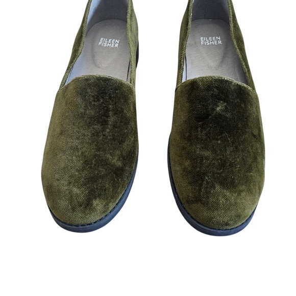 Eileen Fisher Demi 3 Velvet Loafers Olive‎ Green Women's Size 7.5 - Picture 2 of 9